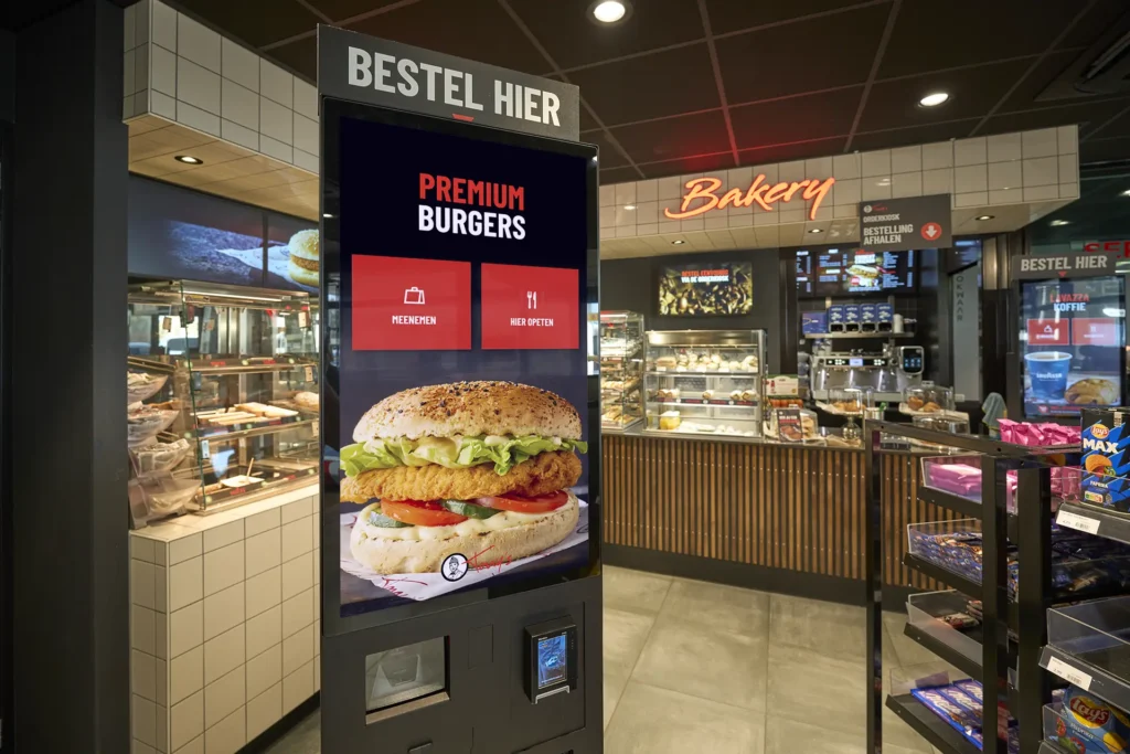 De orderkiosk bij Tony's Street Food om eten en drinken te bestellen